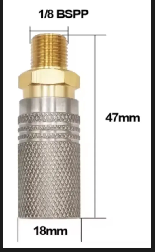 Pcp dolum hortumu konektörü, hızlı dolum ucu  8mm hızlı sök tak